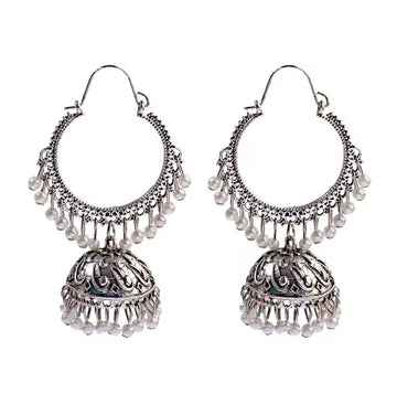 Silver Drop Jhumka